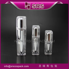 L054 frasco de pompa de loção cosmética transparente de forma quadrada