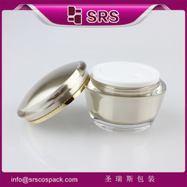 frasco de creme de plástico dourado J035 15 g 30 g 50 g