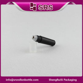 Rolo de perfume preto de 5 ml em garrafa, rolo de óleo essencial de plástico em garrafa