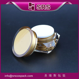 frasco de creme para cuidados com a pele em forma de diamante frascos de ouro de alvenaria