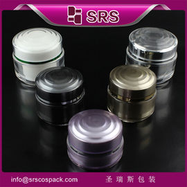 J024 frasco de plástico redondo cosmético de 15 ml, 30 ml e 50 ml