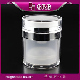 A100 frasco de 15 ml 30 ml 50 ml bomba sem ar branca para creme de cuidados com a pele
