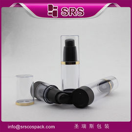 Fornecedor de garrafas cosméticas de 15 ml 30 ml 50 ml bomba sem ar preta de 30 ml