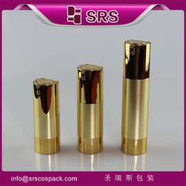 TA021 frasco sem ar para creme de cuidados com a pele, de cor dourado metalizado, com ombro e base