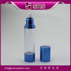 A022 15 ml 30 ml 50 ml frasco azul de alumínio sem ar para soro cosmético
