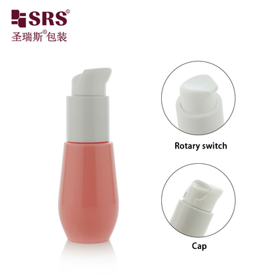 30 ml Cute Injection Custom Color Plastic Recycled U Shape Bottom Lotion Pump Garrafa de PET Rosa