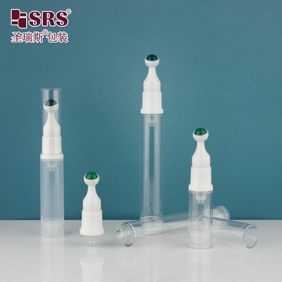 Forma redonda vazia Creme cosmético para os olhos sem ar Massagem com rolos Esferas de pedra preciosa 15 ml Rolo em garrafa