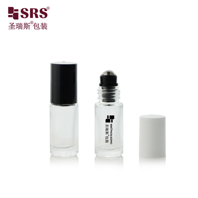 5 ml Mini Cute Glass Roll On Bottle Transparente com Botas de Roller de Alumínio para Óleos Essenciais