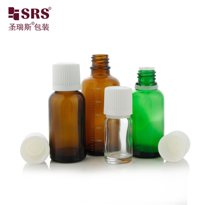 5 ml 10 ml 15 ml 30 ml 50 ml 100 ml 18/415 Garrafa de óleo essencial de vidro com tampa à prova de crianças