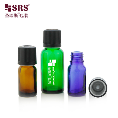 5ml 10ml 15ml 30ml 50ml 100ml 18/415 garrafas de vidro vazias com tampa resistente a crianças padrão garrafa de óleo essencial luxo