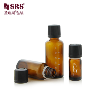 Tipo parafusos Injecção Cor preta Caps de vidro à prova de crianças Garrafa de óleo essencial 50ml