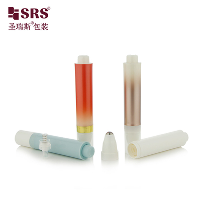 Cosmético de luxo PP PCR redondo, sem ar, pompa, creme para os olhos, em rolos, em garrafas de 10 ml