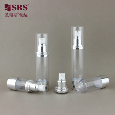 15 ml 30 ml 40 ml 50 ml Redondo Transparente AS Frasco de soro cosmético sem ar