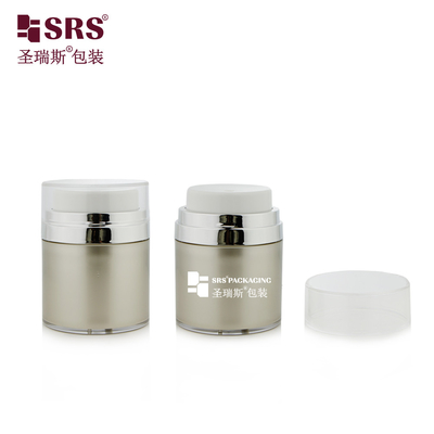 Luxo Vazio Acrílico Dupla Parede Personalizar Pintura Cor Creme Facial Jar de Plástico