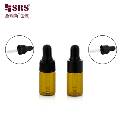 3 ml 5 ml Botões de vidro de tamanho pequeno de viagem Óleo essencial de plástico de ombro