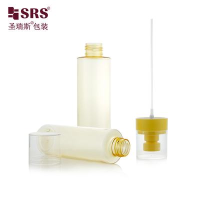150 ml Injeção de plástico de cor semitransparente PCR Material reciclado Pulverizador PET Botão cosmético
