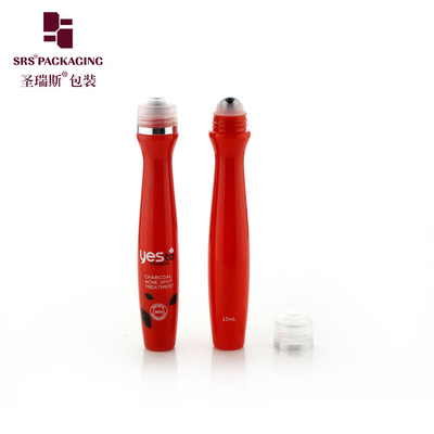 Injeção Sopro Vermelho Cor Sólida Vazio PETG Plastic Roller Massage Serum Bottle Eye
