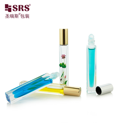 10 ml de rolo de forma quadrada em garrafas com impressão 3D Flores
