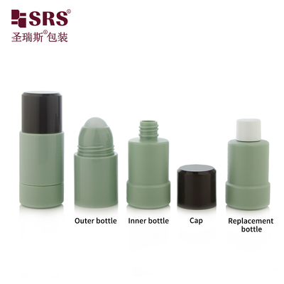 Embalagem Cosmética Vazia de 50 ml 75 ml Cor Personalizada Substituivel PP PCR Reciclado Rolo Em Gelado Deodorante