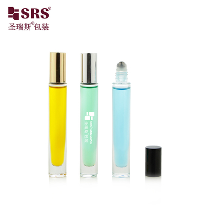 Garrafas de vidro de parede de 10 ml de espessura para perfume pesado com tampa metálica brilhante