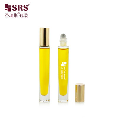 Garrafas de vidro transparente de forma redonda de rolos de bolas de perfume de rolos 10 ml