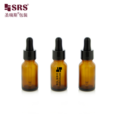 15 ml 0,5 oz de Ambre Vazio Cor Redondo Espesso Mofo de Parede de Garrafa de Vidro de Óleo Essencial