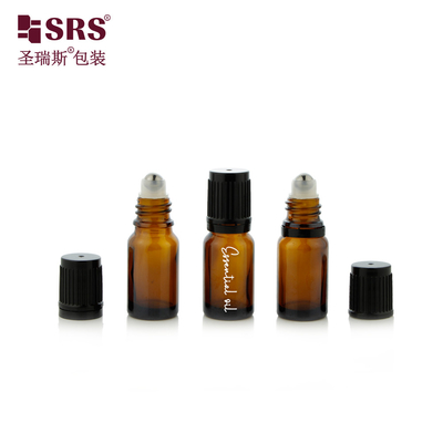10 ml Mini Bottle de vidro de âmbar redondo e vazio com tampa à prova de crianças para óleo essencial