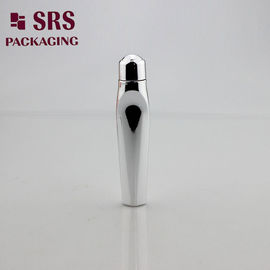 Garrafas PETG metalizadas de prata personalizadas de 12 ml com bola de aço para creme de olhos