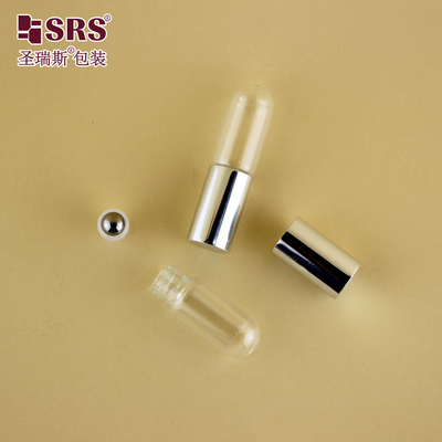 BLP-3ML Rolo de vidro de fundo redondo e transparente na garrafa para óleo essencial de perfume