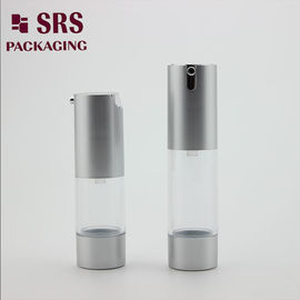 TA021 15ML 30ML 50ML frasco de loção de plástico prateado mate