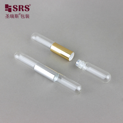 SGB2-5ml+5ml Transparente Bonito Vazio Perfume Óleo Essencial Roller Botão de Esferas de Aço aplicador