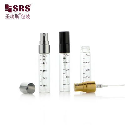 BLPA-5ML garrafa de vidro de tubo transparente com bomba de pulverização de névoa fina para embalagens de perfumes