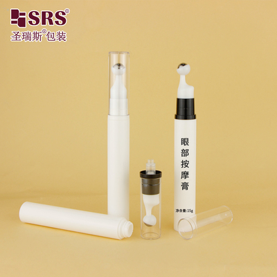 A0031 5ml 10ml 12ml 15ml AS PP bomba vazia sem ar Pressão Botão de bola de rolos para aplicação de soro de massagem de gel de olho cosmético