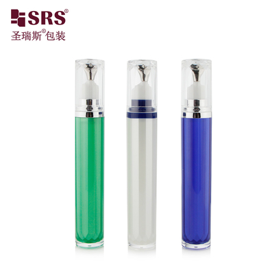 LR001-15ML Frasco exterior acrílico de cor personalizada pintado com aplicador metálico para creme de olhos em embalagens cosméticas de luxo