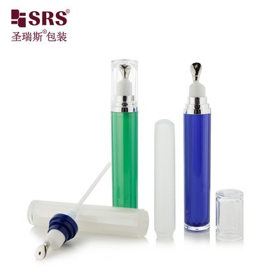 LR001-15ML Luxury Customize Paint Blue Green White Color Acrylic Double Wall Lotion Pump Bottle Container