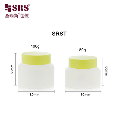SRST-80g 100g PP PCR Redondo Novo Design Esfregar Corpo Creme Jar Container Material ecológico Embalagem