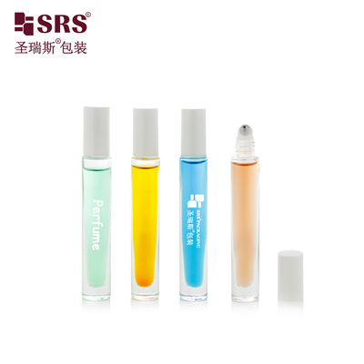 Garrafa de vidro de parede espessa, de vidro de rolos, de 10 ml, de perfume vazio, em rolos no aplicador de embalagem