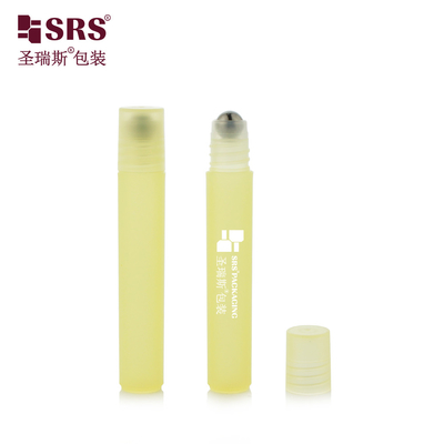 RPP 8 ml vazio para injecção de cor amarela personalizada Matte Finished Eye Serum Roll On Bottle Sem fugas