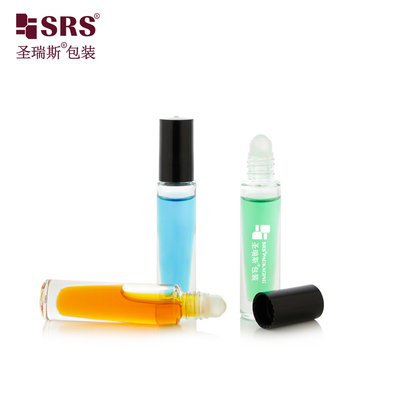 GB1-5ml Parede espessa Transparente Bolso Vazio Tamanho Bonito Garrafa de Plástico Forma Cilindro Aplicador de Óleo de Unhas Rolo de Vidro Na Garrafa