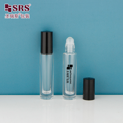 GB1-5ML Mini Cute High End Bottom espesso transparente transparente Rolo em garrafa para óleo essencial perfumes aplicador redondo