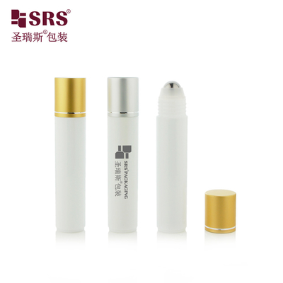 RPA-35ML Matte Finished White Injection PP PCR reciclado Eco-friendly Roller Steel Ball Massage Serum Flask For Hair Serum