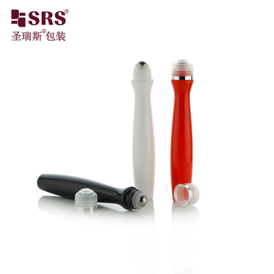 SRS8447-15ML Vazio Cores personalizadas Esferas de aço de rolos de plástico para gel para olhos Forma radial Design exclusivo de aplicador de material PETG