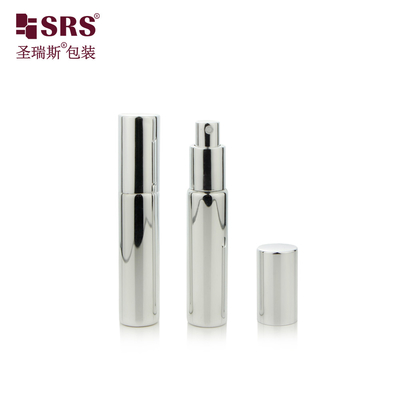 BLPA 10ML Vidro Redondo Vazio e Brilhante de Prata Com Decoração Metalizada Botão de Bomba de Spray Para Fragrância