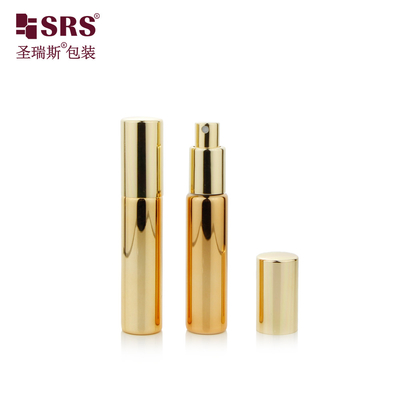 BLPA 10ML Ouro Metalizado Vidro Redondo Vazio Bottle Spray Perfume Pump Personalização Neblina fina