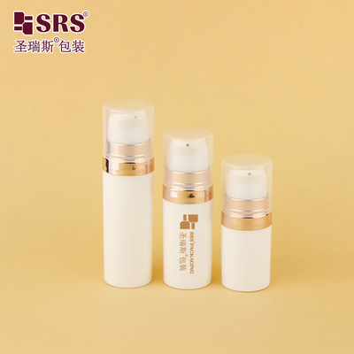 A028 5ml 10ml 15ml 20ml Vazio PP redondo Material reciclado Bolso Gel facial bomba sem ar garrafa de amostra de injeção de cor de personalização