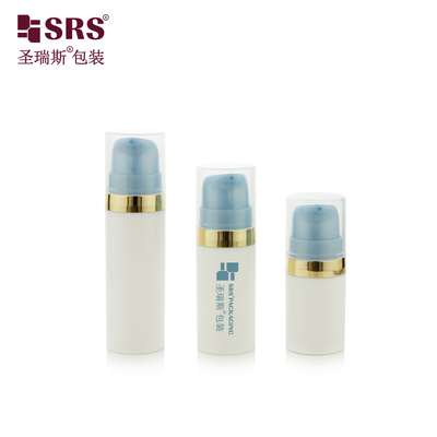 Creme para Olhos PP Botão de Bolso de Vácuo Com Bomba Descrição Embalagem Cosmética Redonda Vazia Parede Única