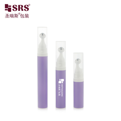 A0035 7.5ml 10ml 15ml Pintura Frosted Purple Custom Color Pretty Plastic PP PCR Material reciclado Rollless Air On Serum Bottle