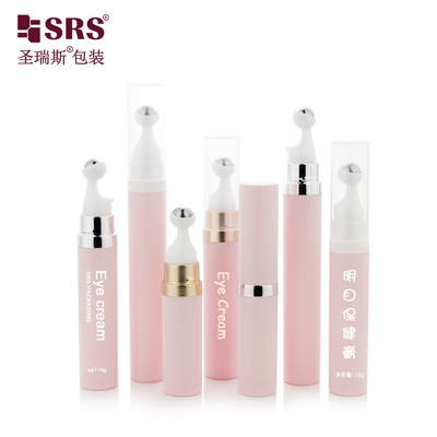 A0035 Desenho de estilo sem ar Pintura personalizada de cor metalizada rosa Press Roll On Bottle For Eye Gel