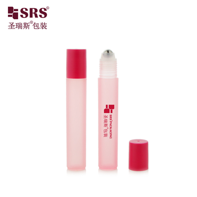 RPP-15ML Red Flat Plastic Screw Cap No Leakage PP Roll-On Flask With Steel Ball For Eye Gel Pain Relief (Flávio vermelho com tampa de parafuso de plástico sem vazamento)