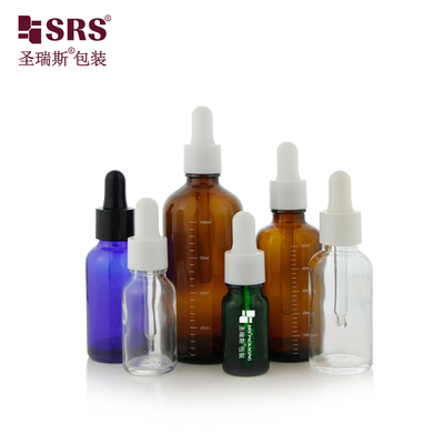 D001 Solução para armazenamento de óleos essenciais 18/415 Garrafas de vidro com gotas brilhantes em 5 ml 10 ml 15 ml 20 ml 30 ml 50 ml 100 ml Tamanhos